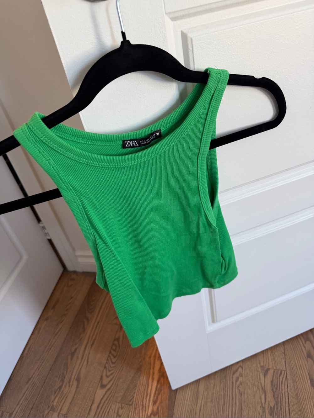 Zara Bright Green Ribbed Tank Top